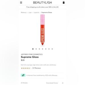 JEFFREE STAR COSMETICS SUPREME LIP GLOSS (EVERYBODY KNOWS) FULL PIGMENT LIPGLOSS